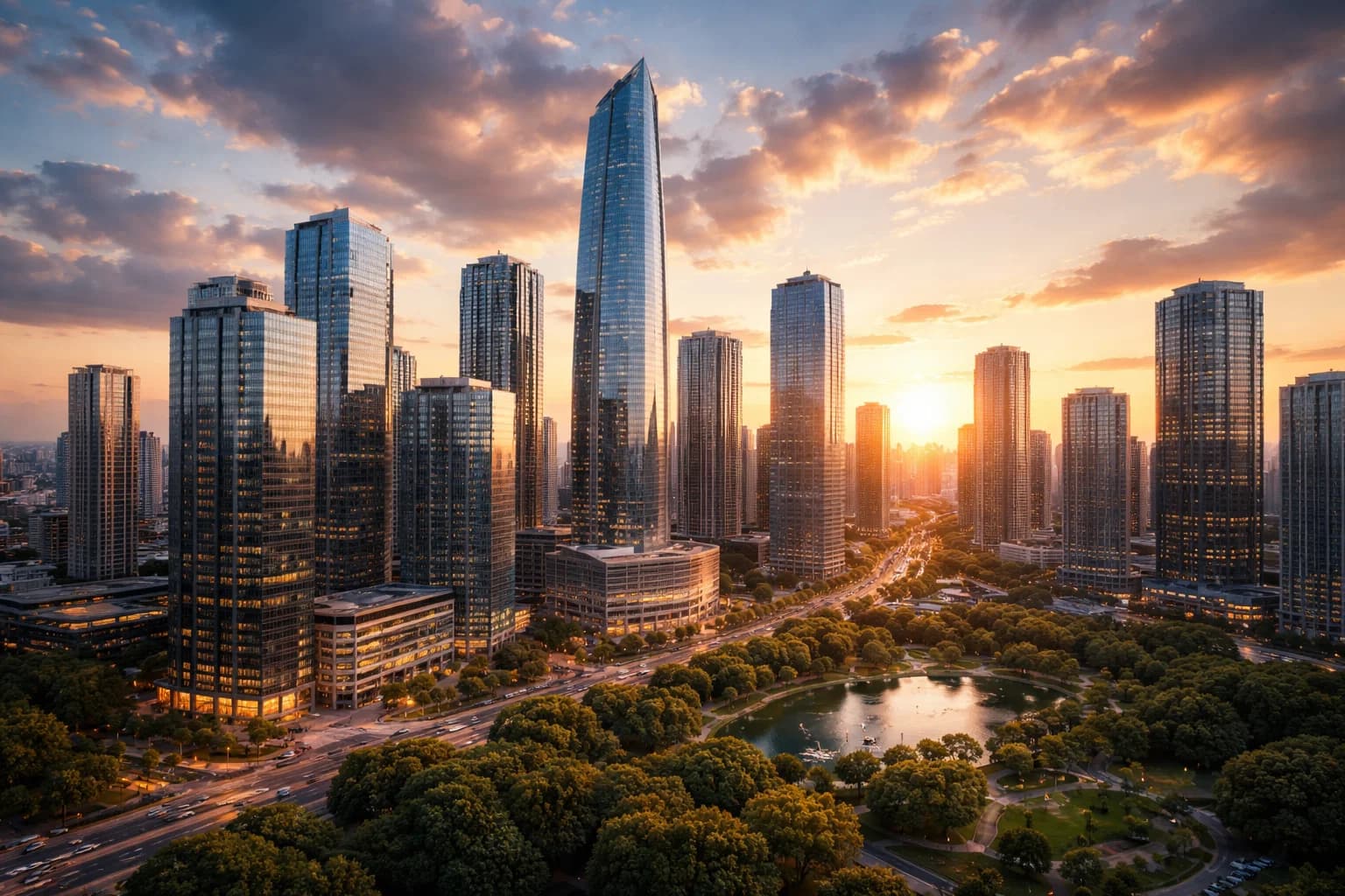 Modern city skyline