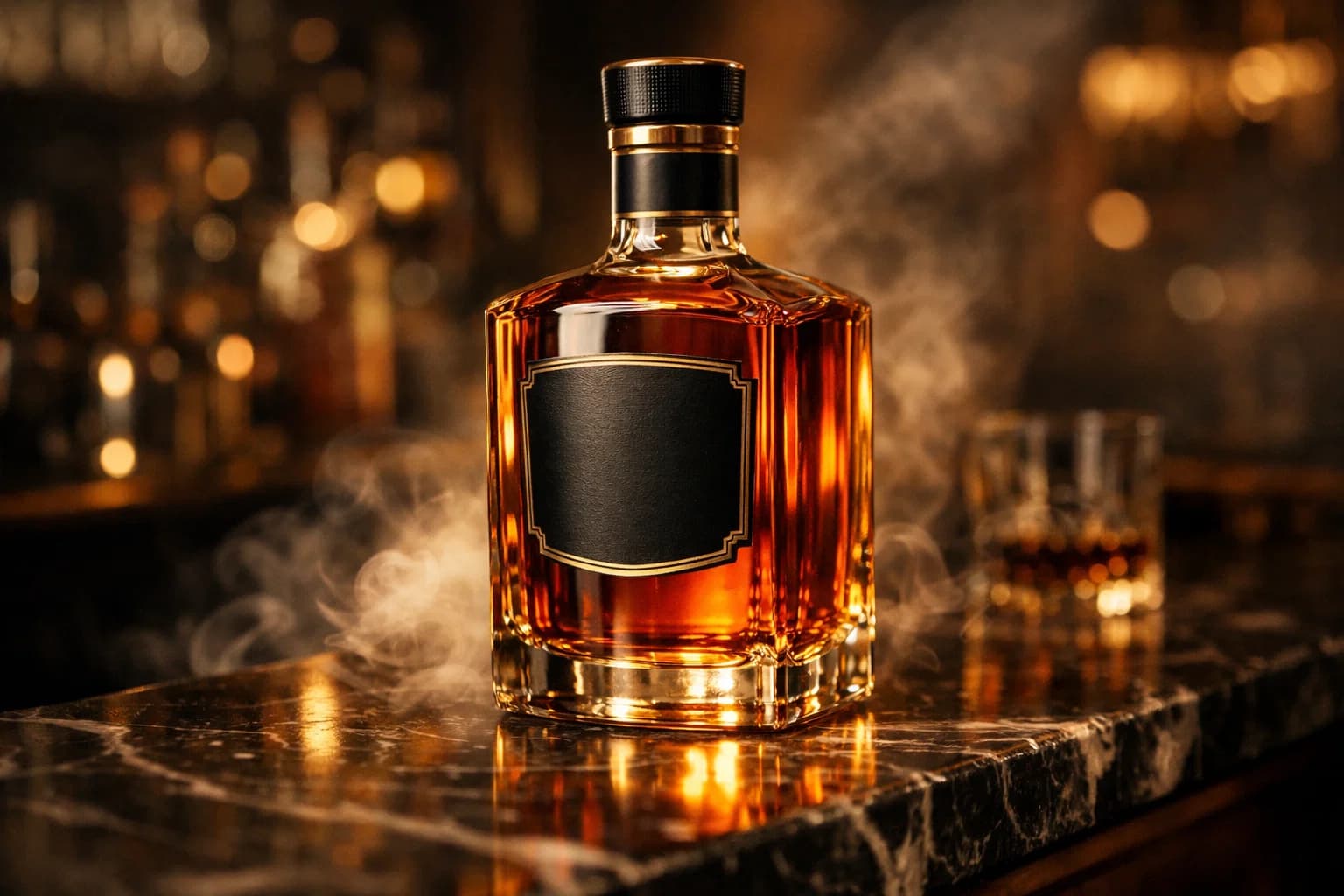 Premium whiskey bottle