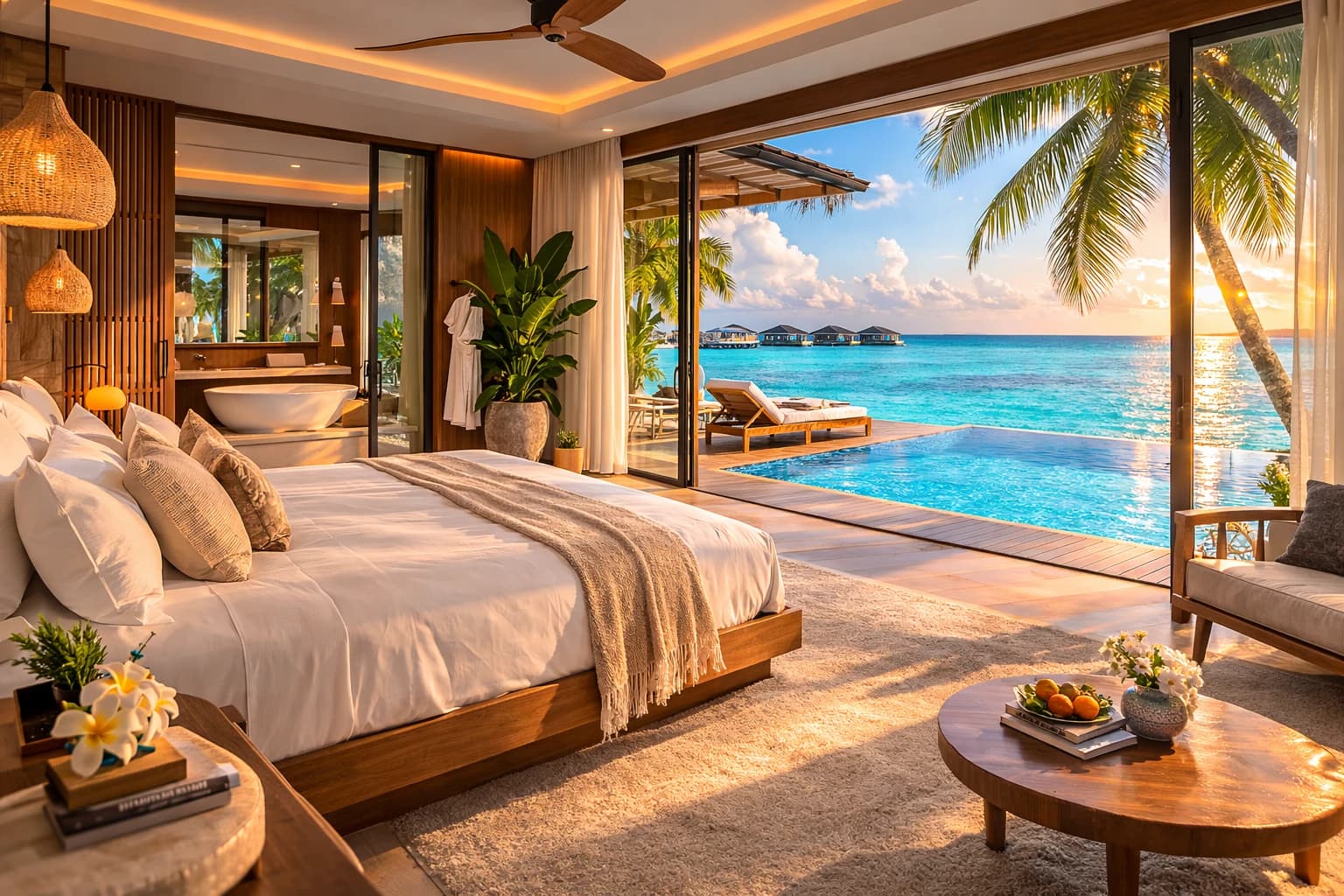 Maldives overwater villas