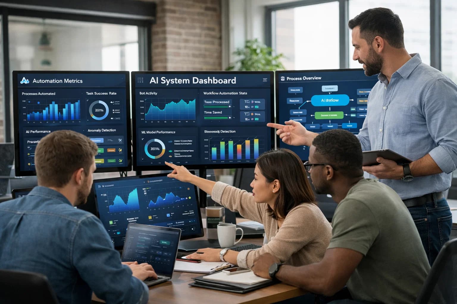 Team using software platform